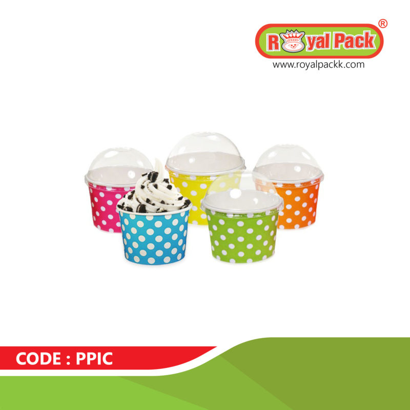PAPER ICE CREAM CUPS W/H LIDS Royal Pack Al Jawafah Trading